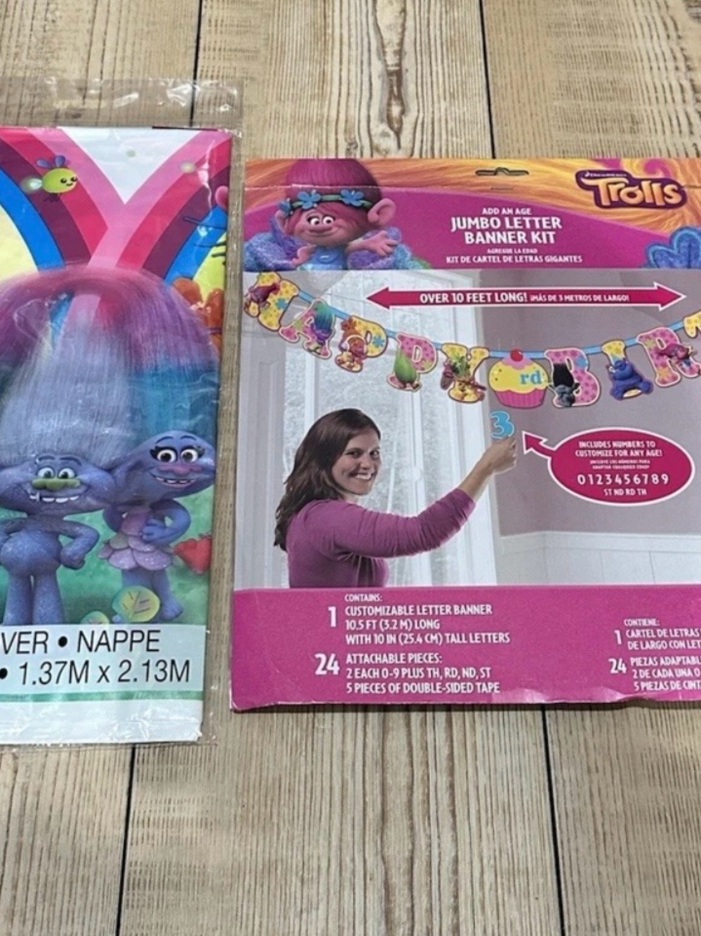 Trolls Jumbo Letter Banner Kit - Pink and Blue